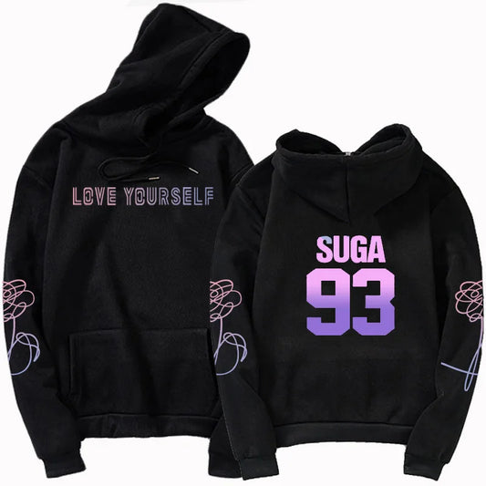 Unisex hoody kpop jung kook hoodies 97 sweatshirt love yourself KPOP hoody sweatshirt XL for casual harajuku kpop hoody