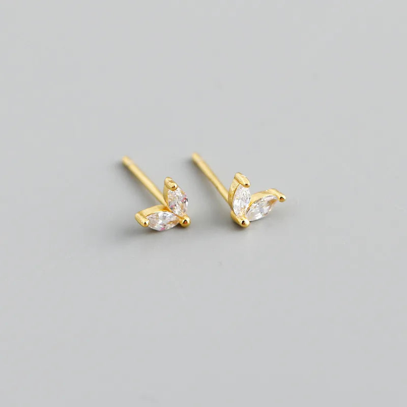 925 Sterling Silver Fashion Korean Chic Blue Horse Eye Zircon Stud Earrings for Women Teen Simple Color Piercing Jewelry