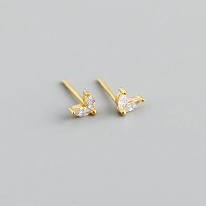 925 Sterling Silver Fashion Korean Chic Blue Horse Eye Zircon Stud Earrings for Women Teen Simple Color Piercing Jewelry