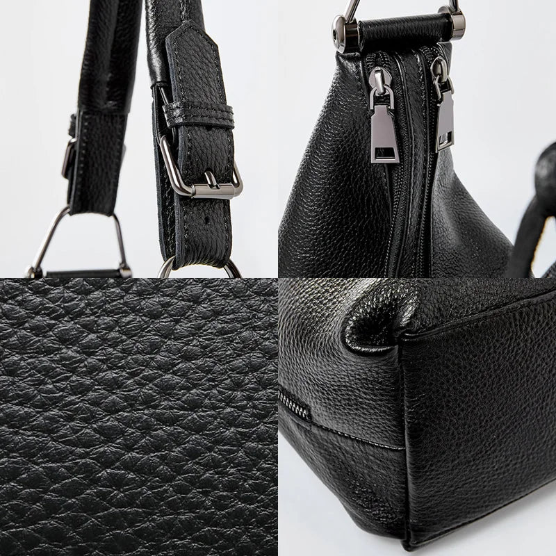Fashion Tassel Women Shoulder Bag 100% Genuine Leather Daily Shopping Hobos Classic Large Red Tote Handbag Crossbody Bag