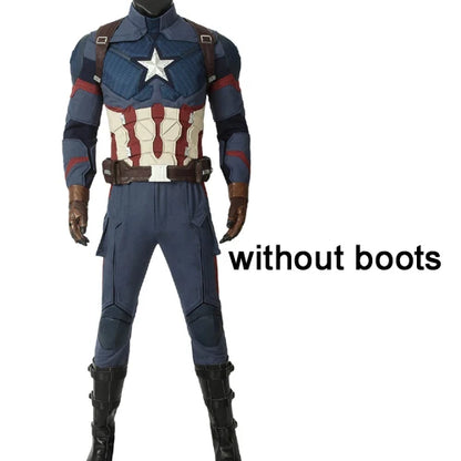Captain Steven Rogers Cosplay Costume Adult Superhero Battle Uniform Costume Halloween Carnival Suits With Boots