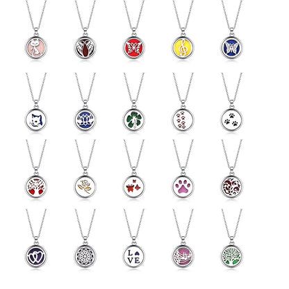 New Tree Of Life Aromatherapy Necklace Stainless Steel Essential Oil Diffuser Amulet Perfume Locket Pendant Women Jewelry Gift