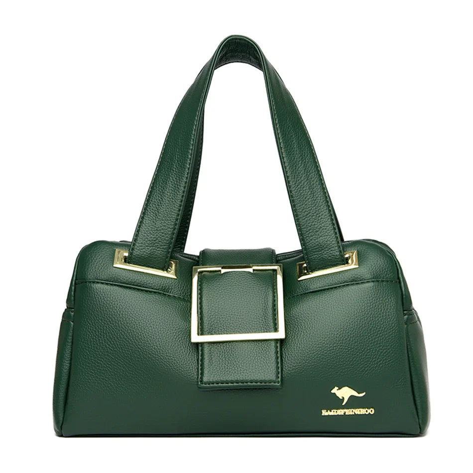 Women Multi-layers Top-handle Bag Quality Leather Handbags Purses Female Luxury Designer Large Capacity Boston Ladies Sac A Main