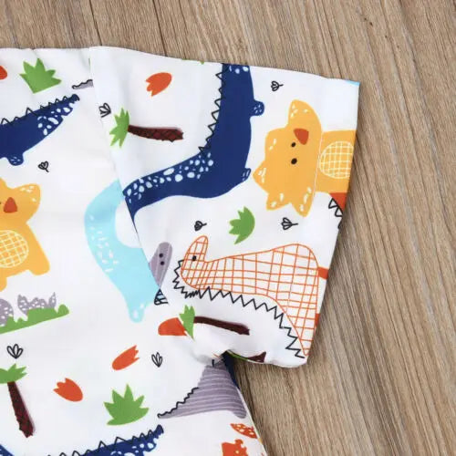 Toddler Boy Clothes 2pcs Newborn Kids Baby Boys Summer Tops T-shirt Dinosaur Pants Shorts Outfits Clothes