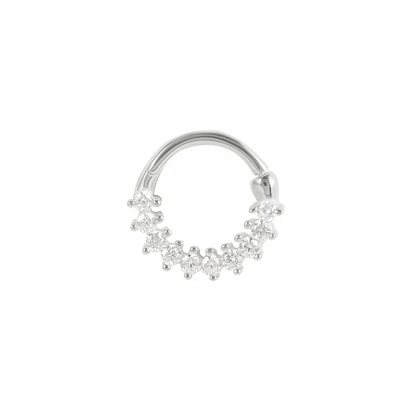 Multible Crystal Hoop Earrings for Women 2021 925 Sterling Silver Ear Nose Jewelry Earrings Heart Round joyas de plata 925