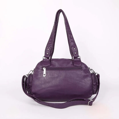 Women Small Handbags Satchel Top-handle Handbag PU Shoulder Bag 8”x11” Dumpling Pack Multi-pockets Shoulder Bag