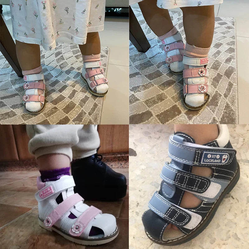 Child Girl Sandals Boys Children's Orthopedic Shoes Summer Toddler Flower Design Princess Flatfeet Footwear 2 To 8Years Age