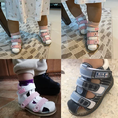 Child Girl Sandals Boys Children's Orthopedic Shoes Summer Toddler Flower Design Princess Flatfeet Footwear 2 To 8Years Age