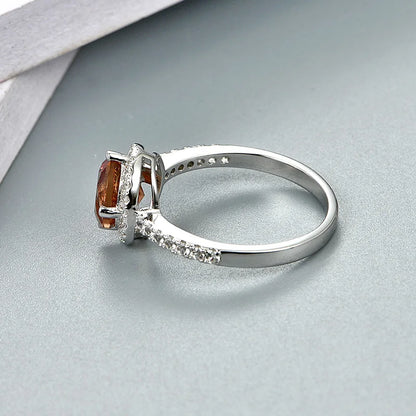 Silver Ring Women Fashion 2.3 Carats Created Diaspore S925  Wedding Band Color Change Stone