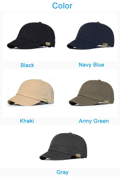Short Brim Baseball Cap Cotton Men Women Soft Vintage Dad Hat Adjustable Trucker Style Low Profile Caps