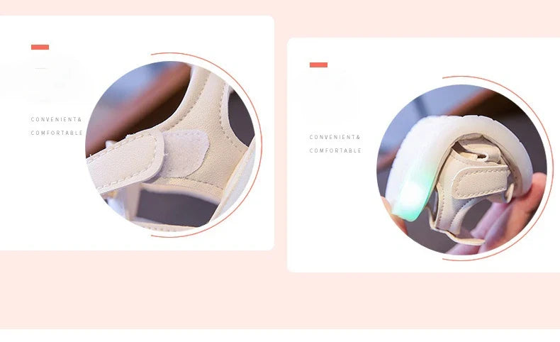 Summer Children Light-up Toddler Shoes New Bunny Soft-soled Roman Shoes Baby's Footwear Sandals Kids Shoes Girl with LED G12191