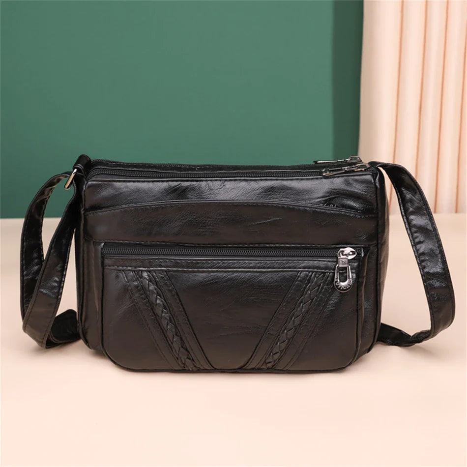 Fashion All-match Solid Color Messenger Bag High Capacity Womens Shoulder Bags 2021 New High Quality Pu Leather Women Handbag