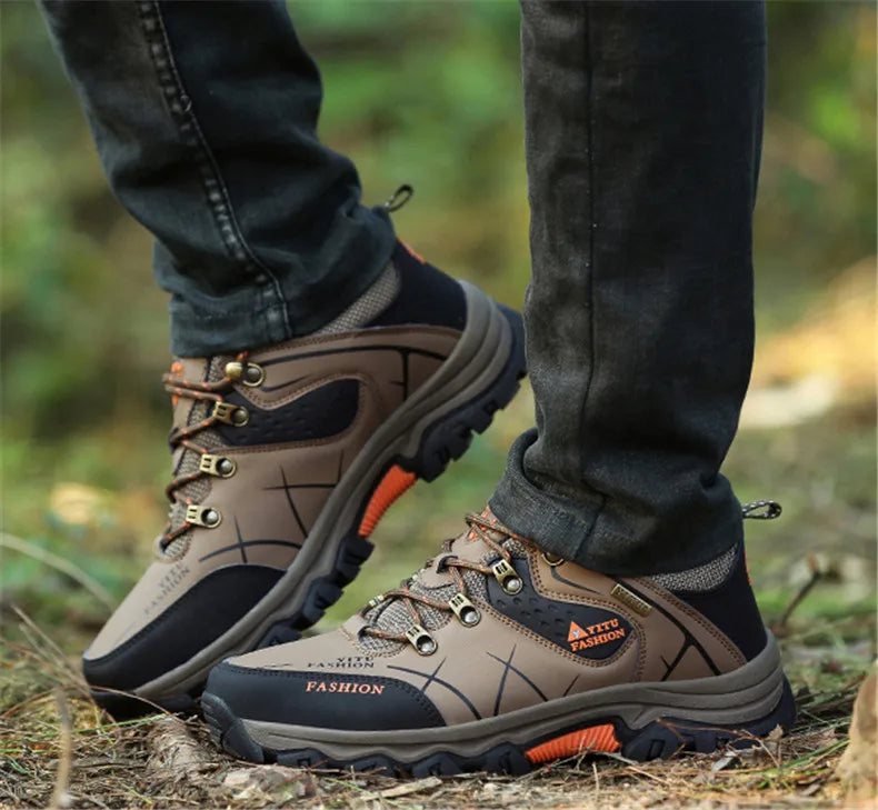 Men Winter Snow Boots Waterproof Leather Sneakers Super  Warm Men's Boots Outdoor Male Hiking Boots Work Shoes Size 39-47