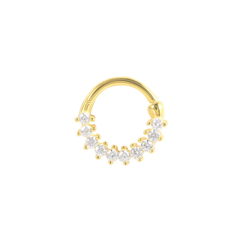 Multible Crystal Hoop Earrings for Women 2021 925 Sterling Silver Ear Nose Jewelry Earrings Heart Round joyas de plata 925