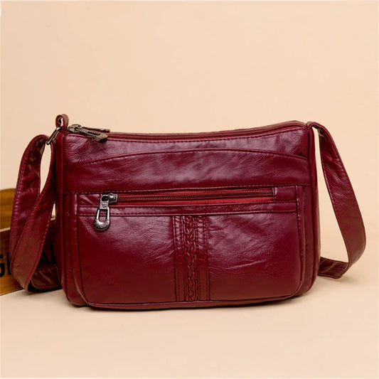 Fashion All-match Solid Color Messenger Bag High Capacity Womens Shoulder Bags 2021 New High Quality Pu Leather Women Handbag