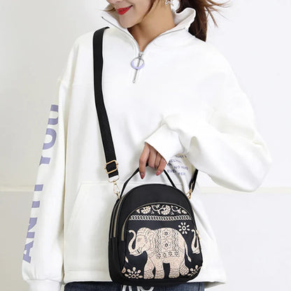 Fashion Printing Backpack Women Large Capacity Nylon Rucksack Multilayer Crossbody Bag School Bags Waterproof Travel Knapsack