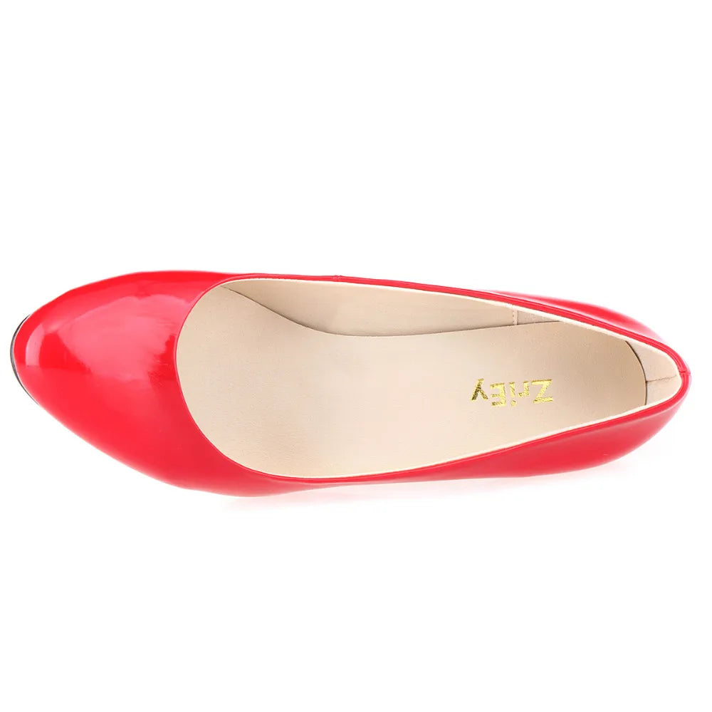 New Classic Women Pumps Sexy Round Toes 9cm Mid Med Kitten High Heels Shoes Spring Brand Design Black Red Dress Wedding Shoes