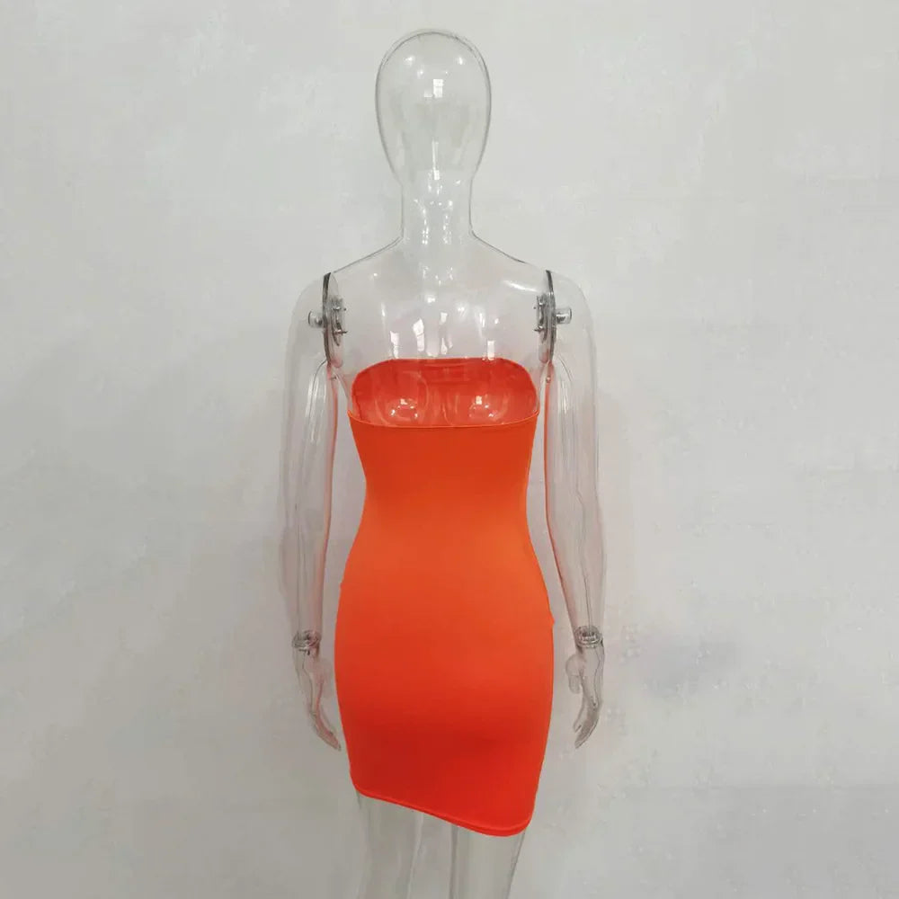 Off Shoulder Tube Dress Solid 2025 New Summer Women Bodycon Strapless Dress Black Mini Dress Women Slim Party Clubwear