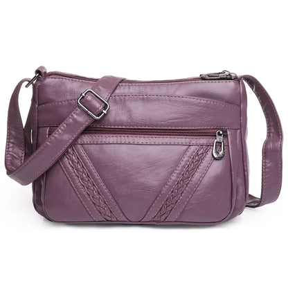 Fashion All-match Solid Color Messenger Bag High Capacity Womens Shoulder Bags 2021 New High Quality Pu Leather Women Handbag