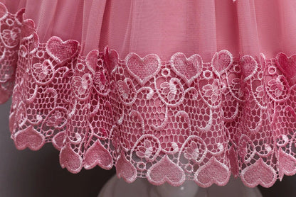 2023 Summer Girls Dress Lace Applique Flower Girl Party Dresses Children Costume 2-10 Years Kids Wedding Princess Birthday Dress