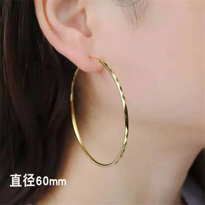 Women's Big Hoop Earrings, New Collection 100% 925 Sterling Silver Jewelry Fashion Women18K Golden серьги кольца