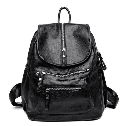 Women High Quality Leather Backpacks Vintage Female Shoulder Bag Sac a Dos Travel Ladies Bagpack Mochilas School Bags For Girls