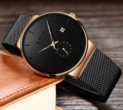 Ultra Thin Fashion Casual Ladies Watches Elegant Luxury Waterproof Business Quartz Watch for Women Gift Auto Calendar Clock
