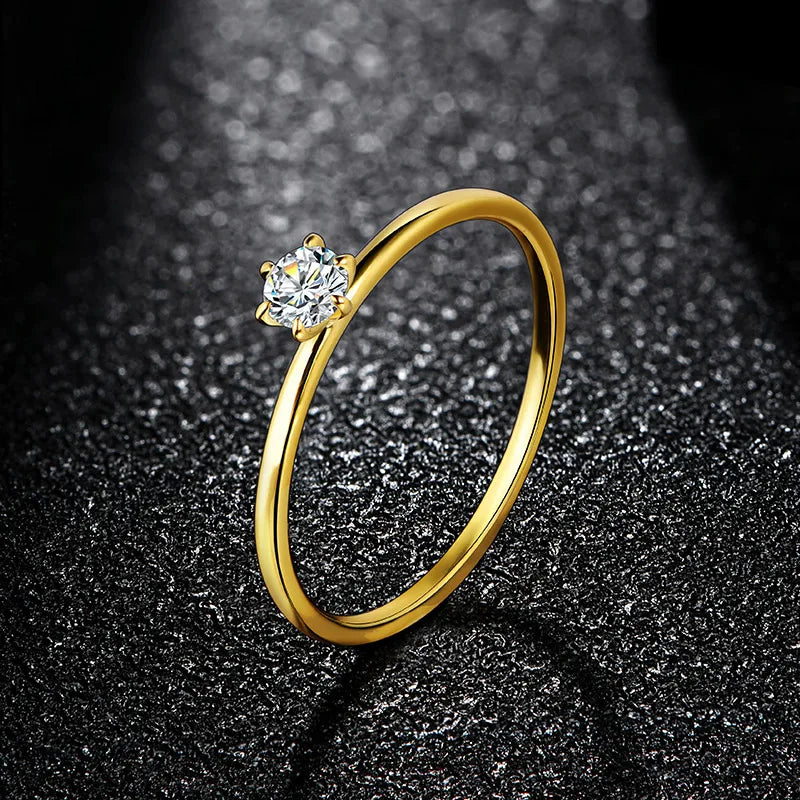 Classic Round Cut 3.5mm Moissanite Ring for Women Handmade 925 Sterling Silver Rings Engagement Bride Gift Fine Jewelry
