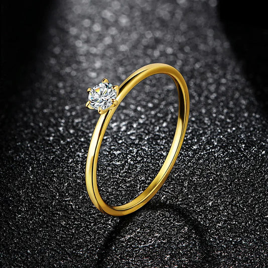 Classic Round Cut 3.5mm Moissanite Ring for Women Handmade 925 Sterling Silver Rings Engagement Bride Gift Fine Jewelry