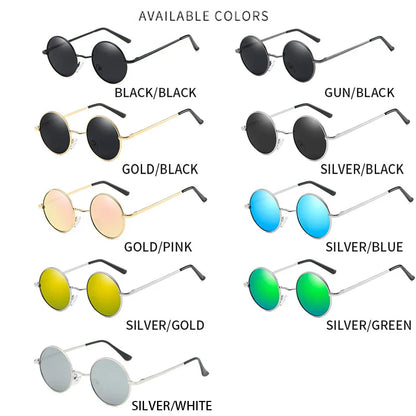 Retro Polarized Round Metal Frame Sunglasses Eyewear For Men and Women Driving Fishing Brand Designer Sun Glasses UV400