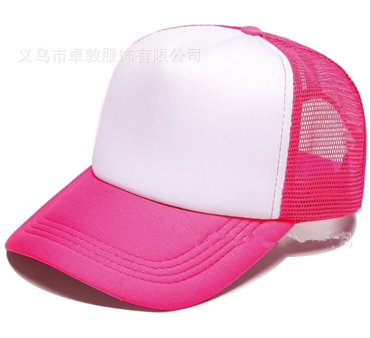 Free Custom Brand LOGO Text Design Personality DIY Trucker Hat AD Baseball Cap Men Women Blank Mesh Adjustable Hat