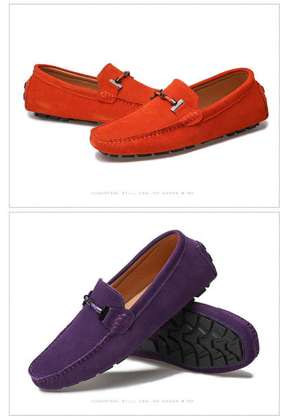 Handmade Men Loafers Luxury Genuine Leather Casual Shoes Comfortable Soft Driving Shoes Warm Fur Plus Office Moccasins