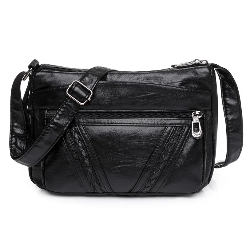 Fashion All-match Solid Color Messenger Bag High Capacity Womens Shoulder Bags 2021 New High Quality Pu Leather Women Handbag
