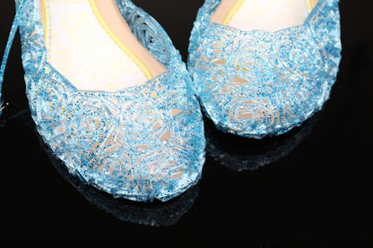 Elsa Costumes Flats Shoes Snow Queen Princess Birthday Sandals for Girls Toddler Kids