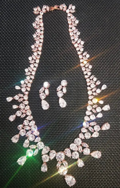 Jewelry Set For Woman Long Necklace Pendant Crystal Earrings Wedding Beads Fashion Jewelry Gift