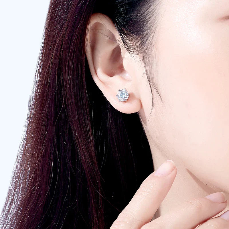 10k Gold 4/3/2/1.6/1/0.6ct Moissanite Stud Earrings For Women Real 10K Gold Post Anti-allergy Men Earrings Jewelry