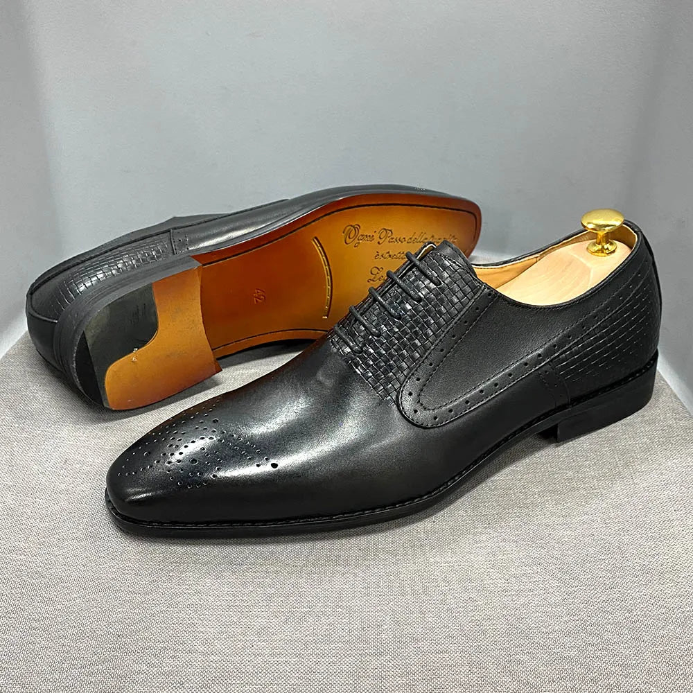 Size 6 To 13 Mens Oxford Dress Shoes Genuine Leather Handmade Green Lace-Up Brogue Classic Party Wedding Formal Shoes for Men