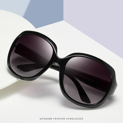 Design Elegant Polarized Oversized Round Sunglasses Women Simple Fashion Big Plastic Ladies Sun Glasses UV400
