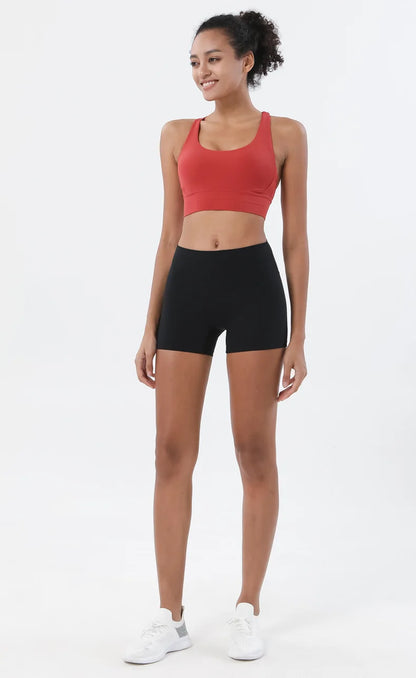 SOISOU Gym Womens Clothing Shorts Sets Yoga Women's Tracksuit Sexy Bra High Waist Short Sportwear Elastic Set Woman 2 Pieces