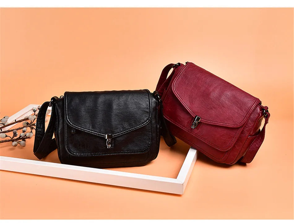 Vintage Shoulder Messenger Bags For Women 2024 New Purses And Handbags Soft Leather Crossbody Bags Casual Small Tote Bag Bolsos
