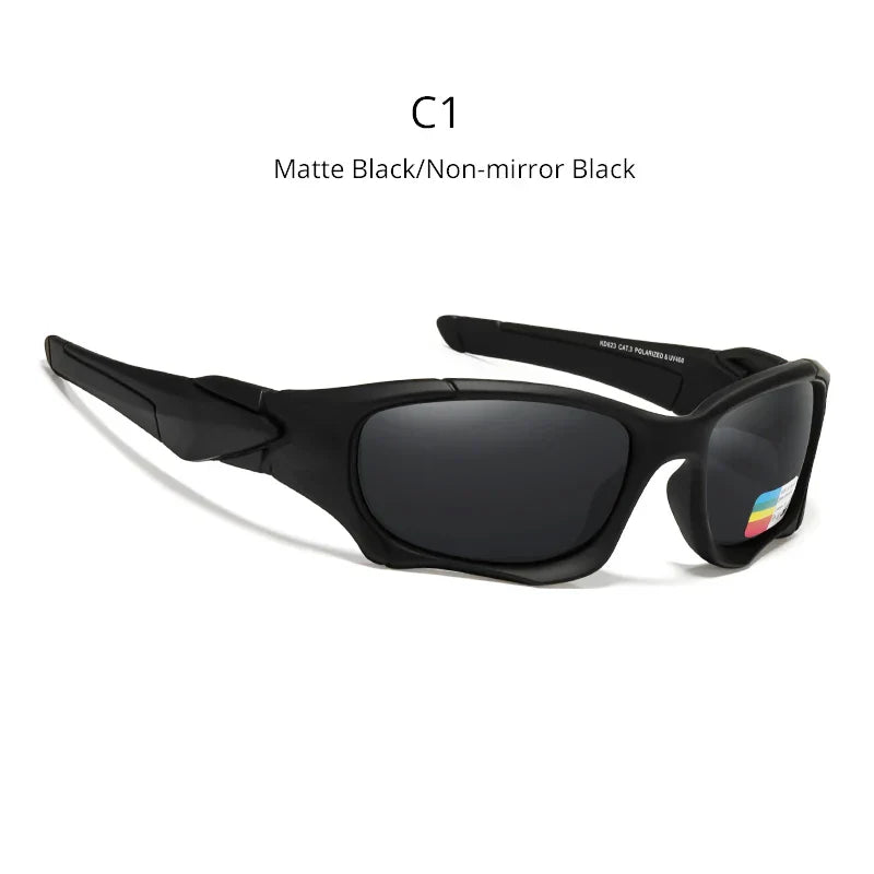 Outdoor Sports Polarized Sunglasses Men Curve Cutting Frame Stress-Resistant Lens Shield Sun Glasses Women KD0623