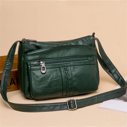 Fashion All-match Solid Color Messenger Bag High Capacity Womens Shoulder Bags 2021 New High Quality Pu Leather Women Handbag