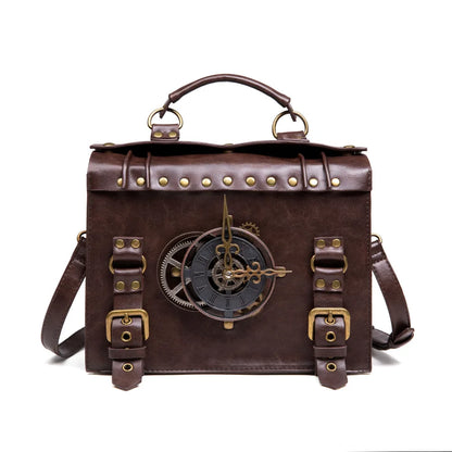 Steampunk Single Shoulder Bags Vintage Women Handbags Gothic Messenger Crossbody Bag Ladies Rivet Top-Handle Bags Pack