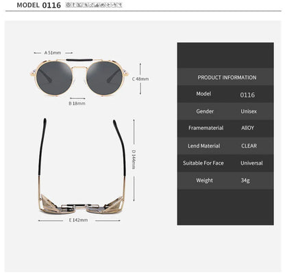 Retro Round Metal Sunglasses Steampunk Men Women Brand Designer Glasses Oculos De Sol Shades UV Protection