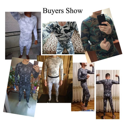 Quick Dry Camouflage Men's Running Sets Compression Sports Suits Skinny Tights Clothes Gym Rashguard Fitness Sportswear Men 2021