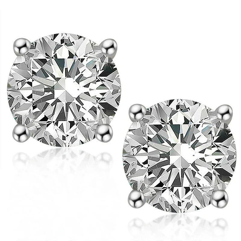 3mm/4mm/5mm/6.5mm/8mm/9mm/10mm/11mm Certified D VVS1 Moissanite Stud Earrings 925 Silver Earrings For Women Men Jewelry