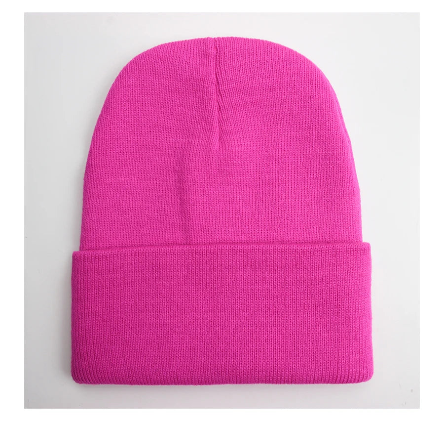 Unisex Beanie Autumn Winter Wool Blends Soft Warm Knitted Cap Men Women