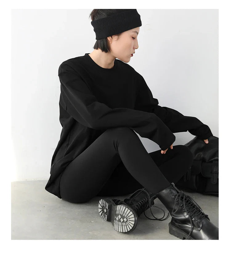 Spring Autumn Women's Solid Color Loose Long Sleeve T-shirt O-neck Basic Top Bottomed Shirt Casual  Tshirt Woman Female