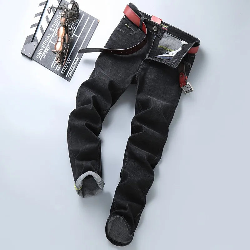 Brand  Casual Cotton Washed Clothing Jeans Masculino Jean Homme Pants Large Size Jeans Men Stretch Slim Denim Long