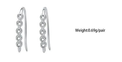 TrustDavis Real 925 Sterling Silver Fashion Dazzling CZ Opening Handmade Ear Hook Earring DIY Accessories Fine Jewelry HY365